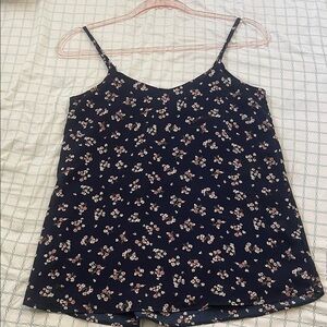 Floral Navy Spaghetti Strap Top ( XS)